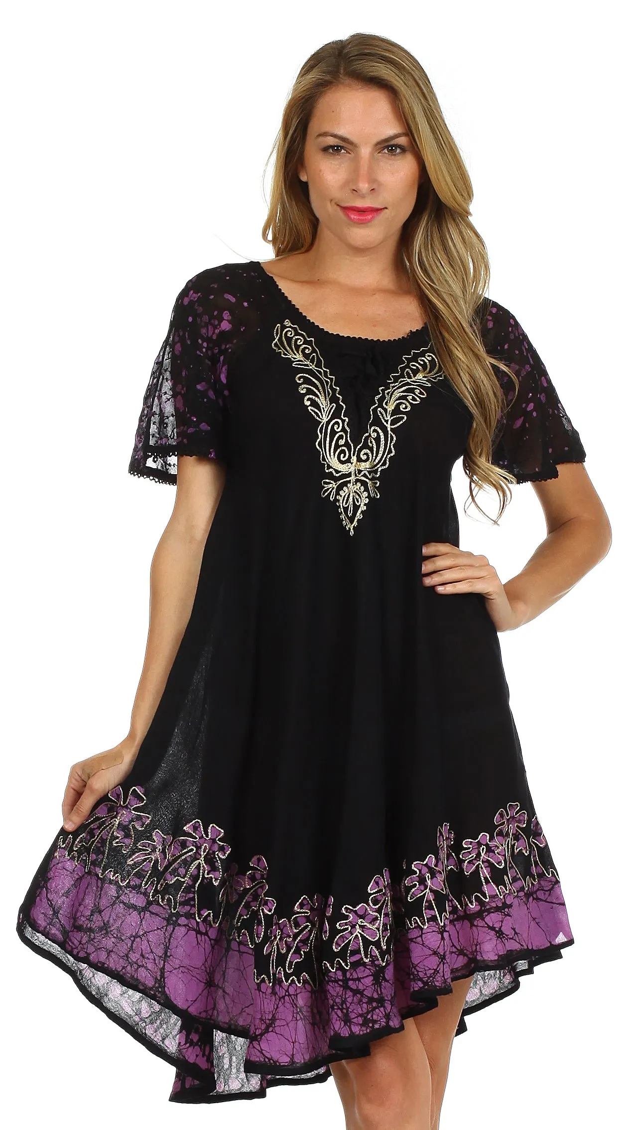 Sakkas Royal Palm Batik Dress / Cover Up