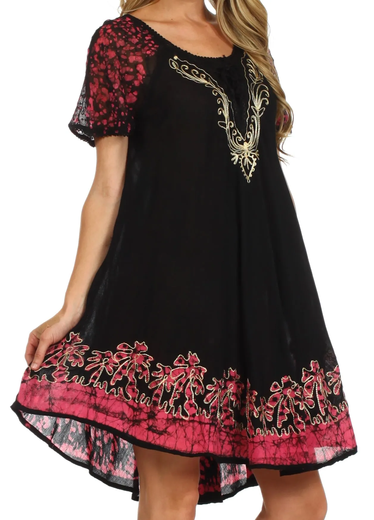 Sakkas Royal Palm Batik Dress / Cover Up