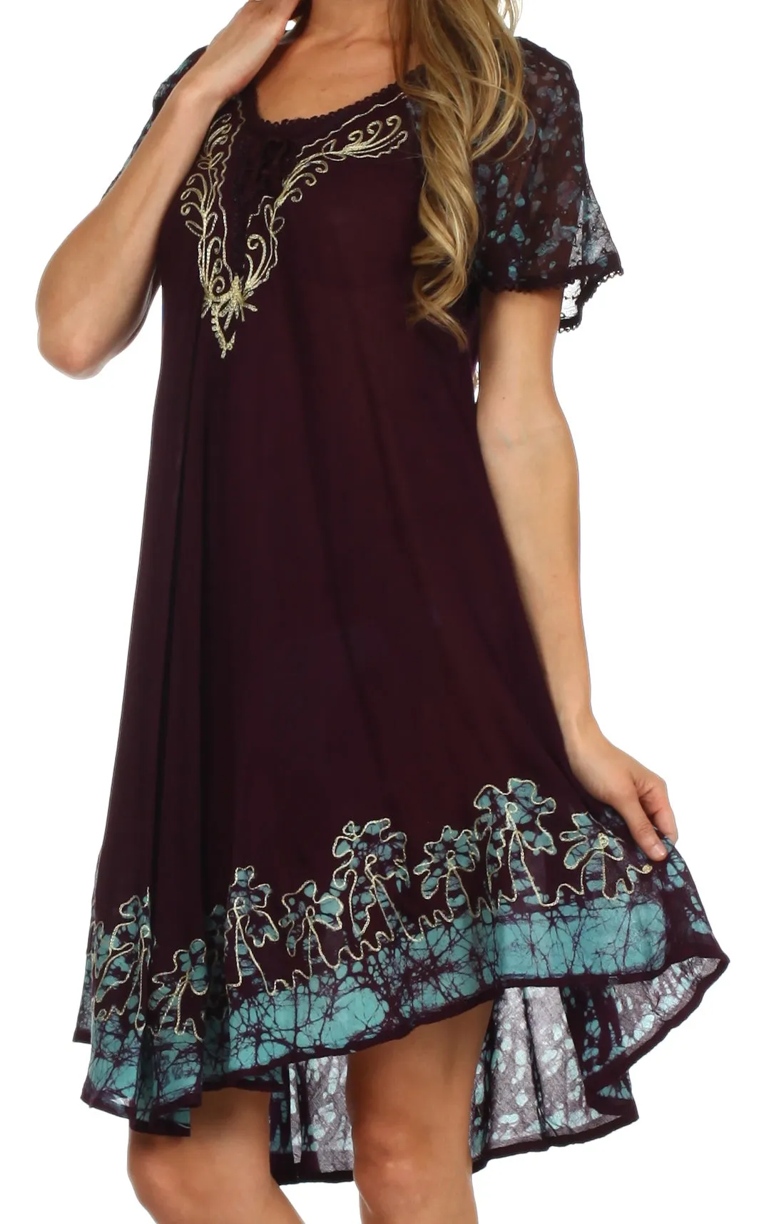 Sakkas Royal Palm Batik Dress / Cover Up