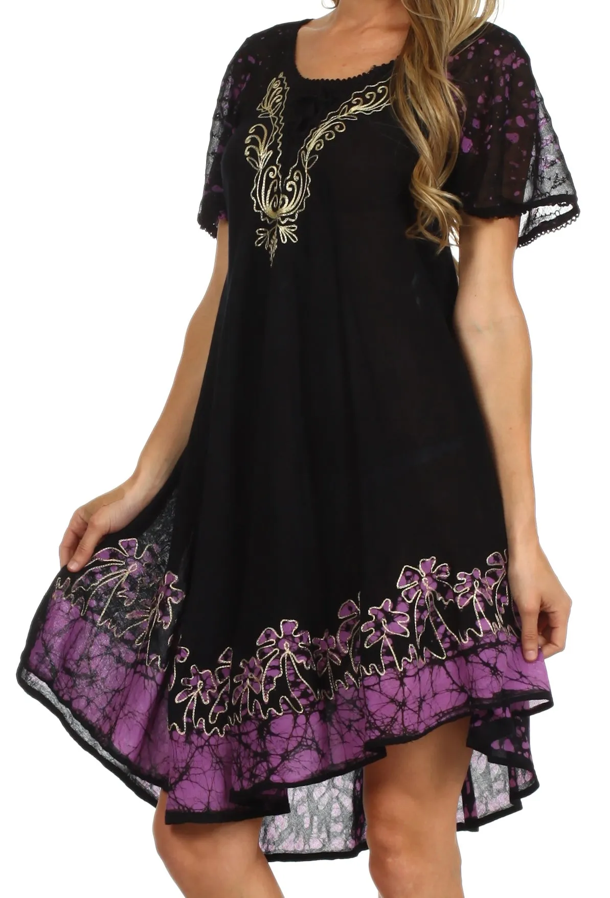 Sakkas Royal Palm Batik Dress / Cover Up