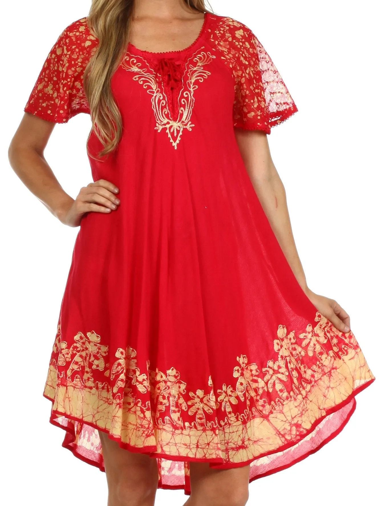 Sakkas Royal Palm Batik Dress / Cover Up