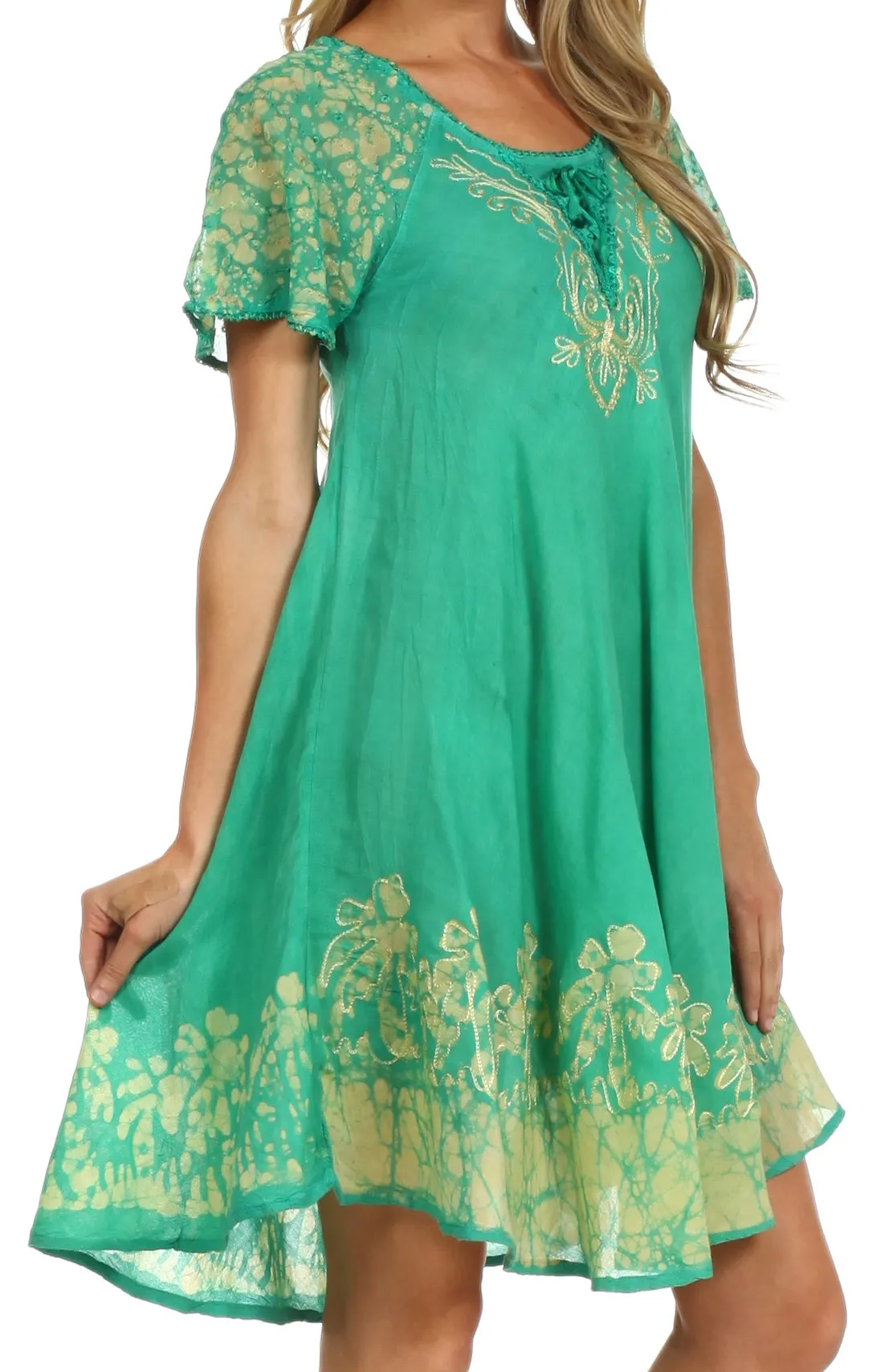 Sakkas Royal Palm Batik Dress / Cover Up
