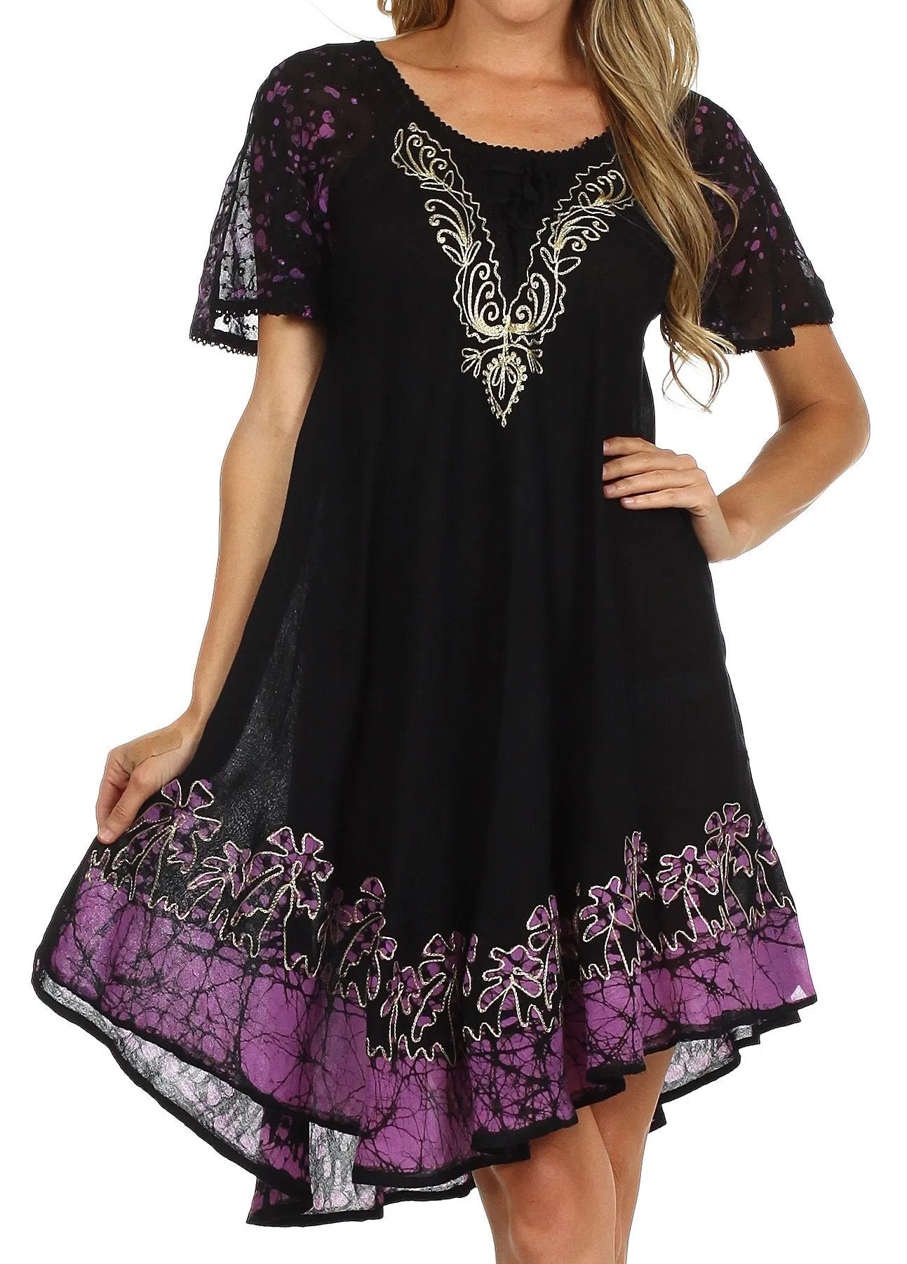 Sakkas Royal Palm Batik Dress / Cover Up
