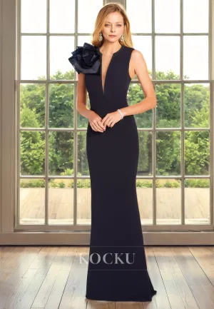 Sexy & Morden V-Neck Sleeveless Sheath Flower Cocktail Mother of the Bride Dress