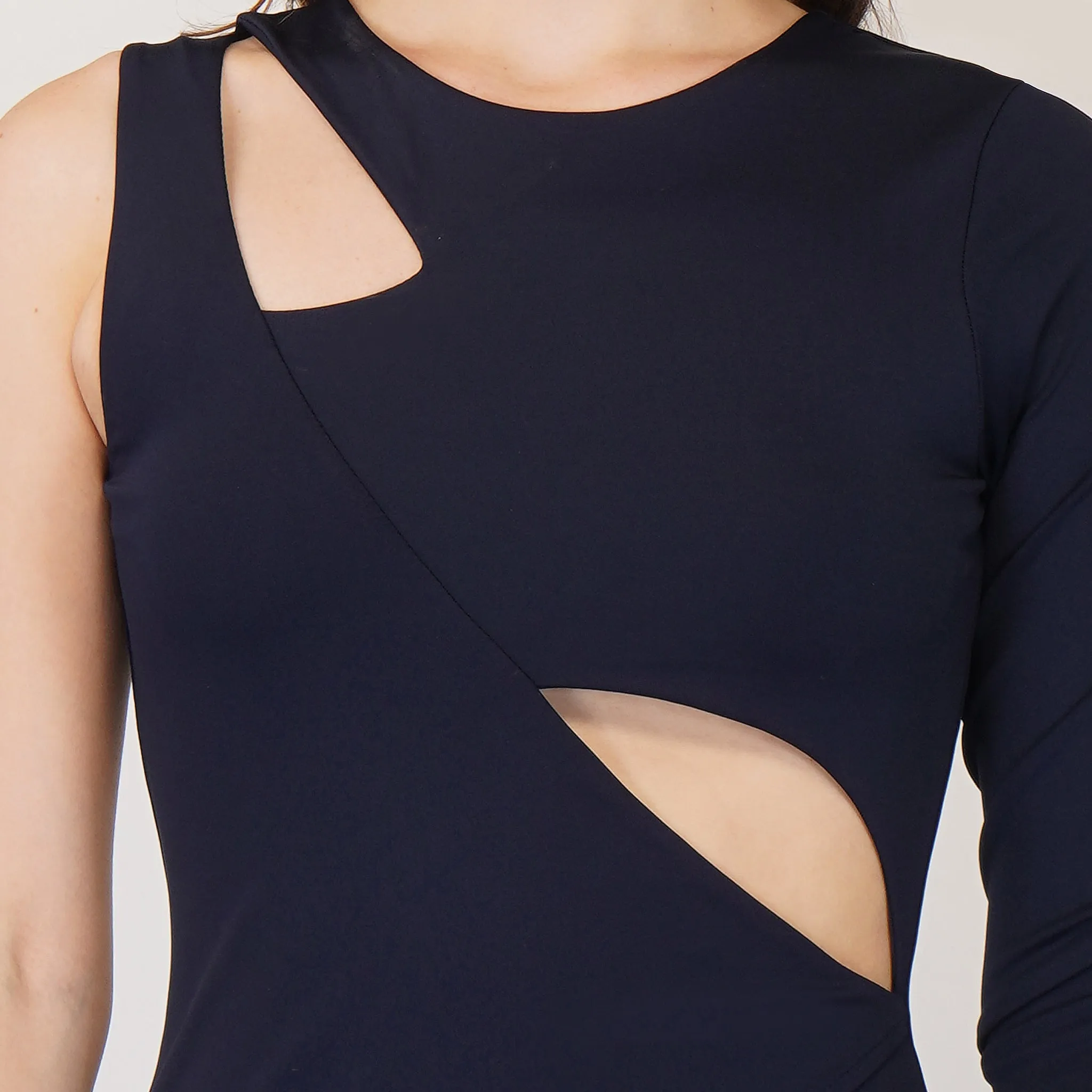 SLAY. Women's Navy Blue Asymmetric Dress