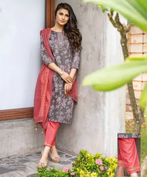Stitched Readymade Printed Cotton Suit Set for Ladies