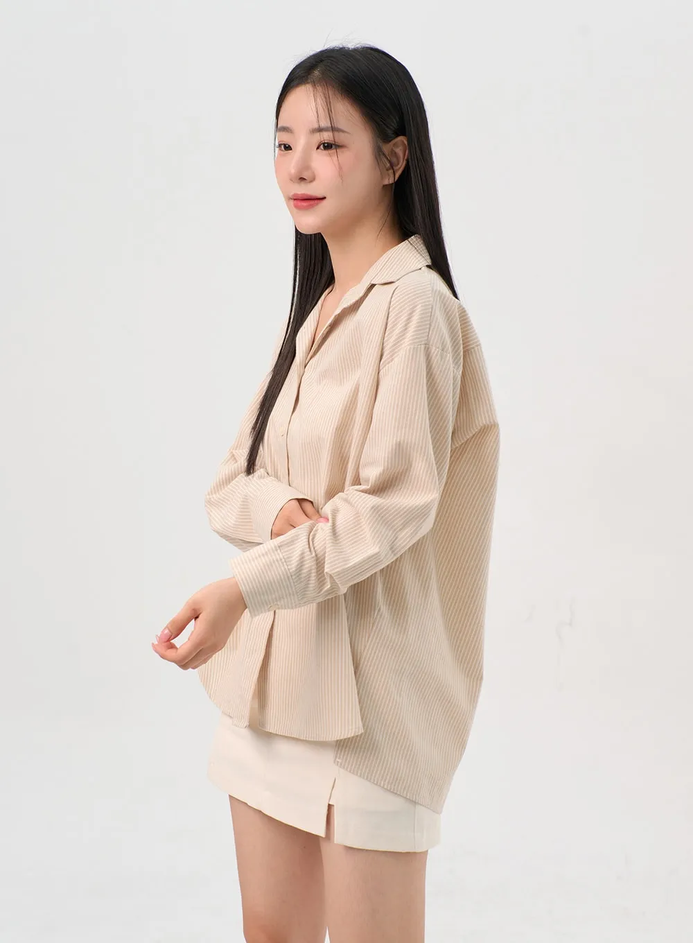 Striped Button Down Shirt OS302