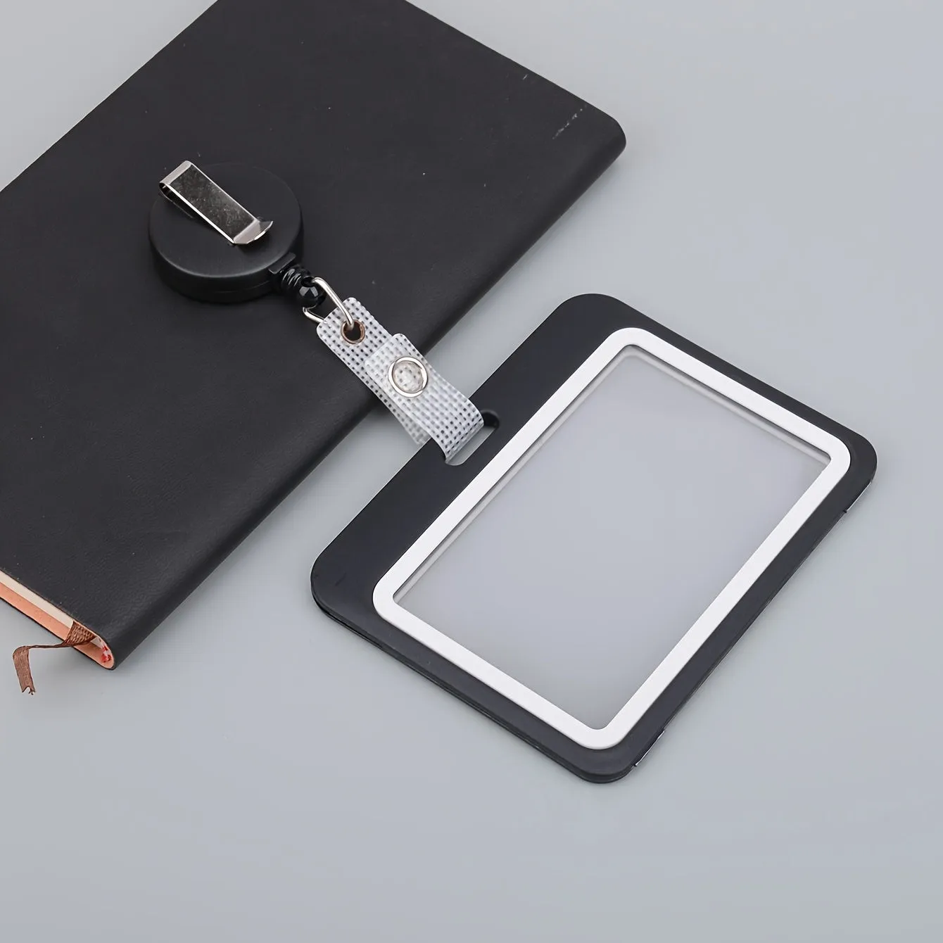 Stylish Black Horizontal Work Card Holder  1 Piece