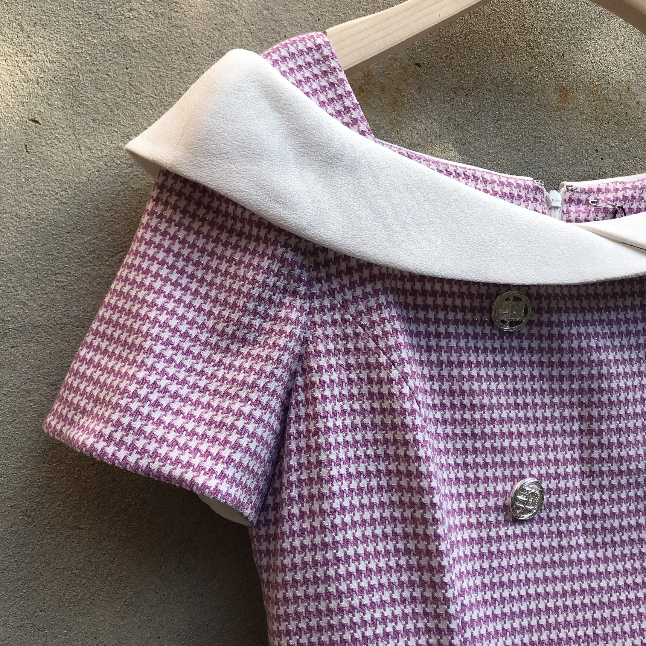 Summer Two Button Dress- Sky Blue, Light Pink