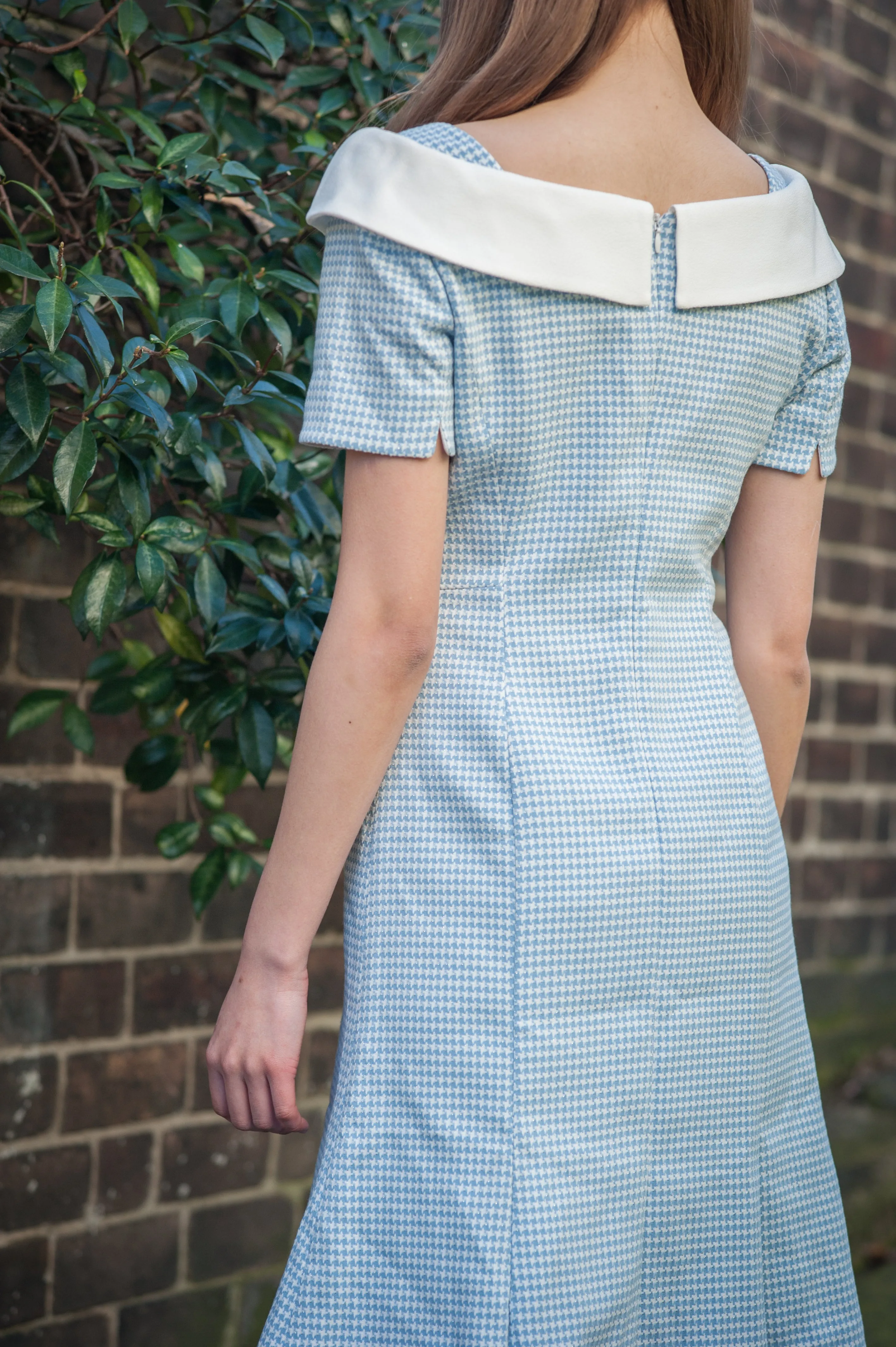 Summer Two Button Dress- Sky Blue, Light Pink