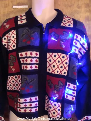 Tacky Blocks with Ivy Light Up Ugly Xmas Sweater