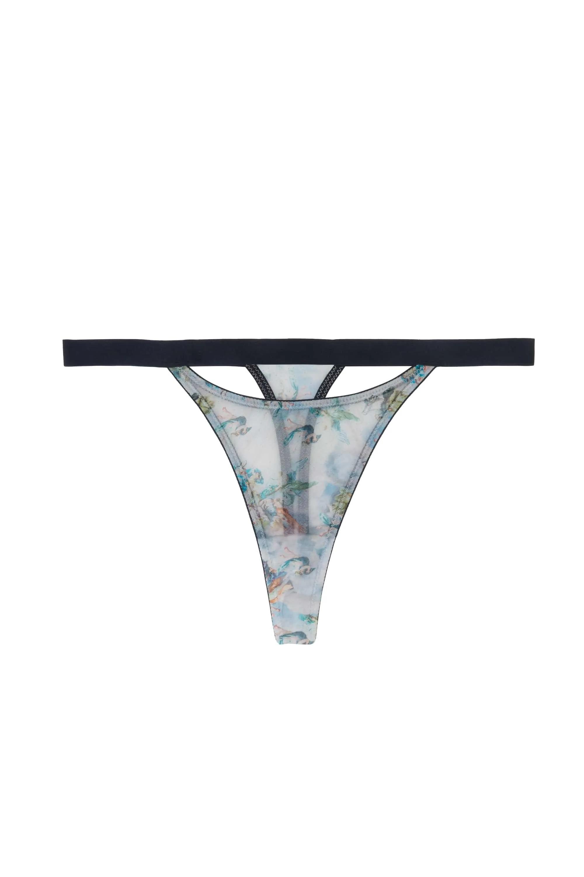 Talia Renaissance Printed Mesh Thong