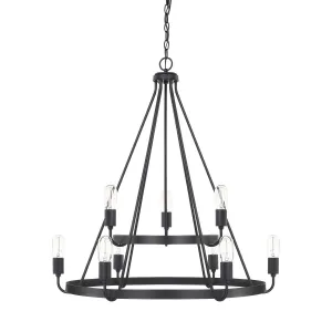 Tanner 9 Light Chandelier- Matte Black