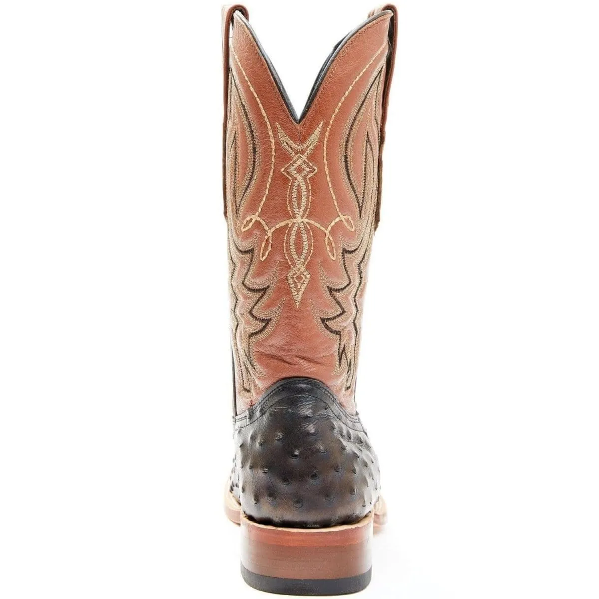 Tanner Mark Men's Cahill Print Ostrich Square Toe Boots Black TM205537