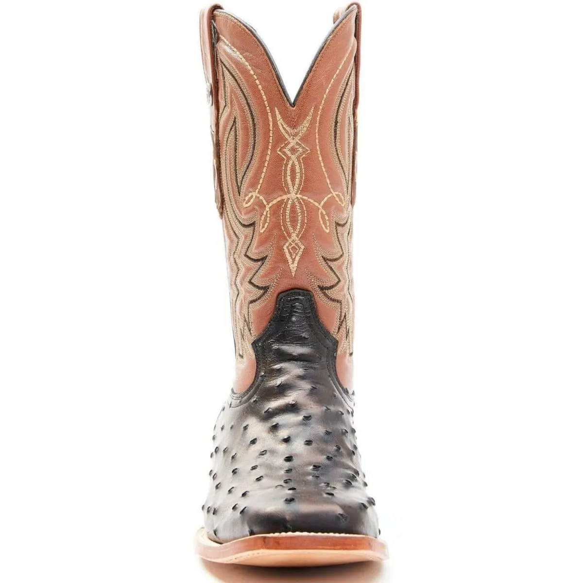 Tanner Mark Men's Cahill Print Ostrich Square Toe Boots Black TM205537