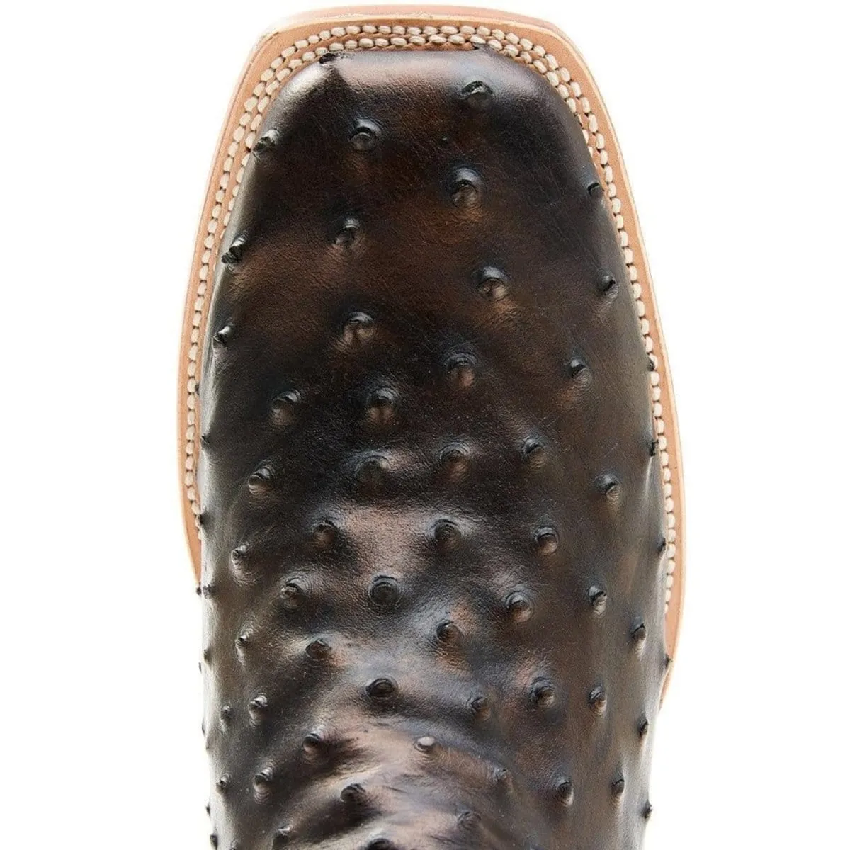 Tanner Mark Men's Cahill Print Ostrich Square Toe Boots Black TM205537
