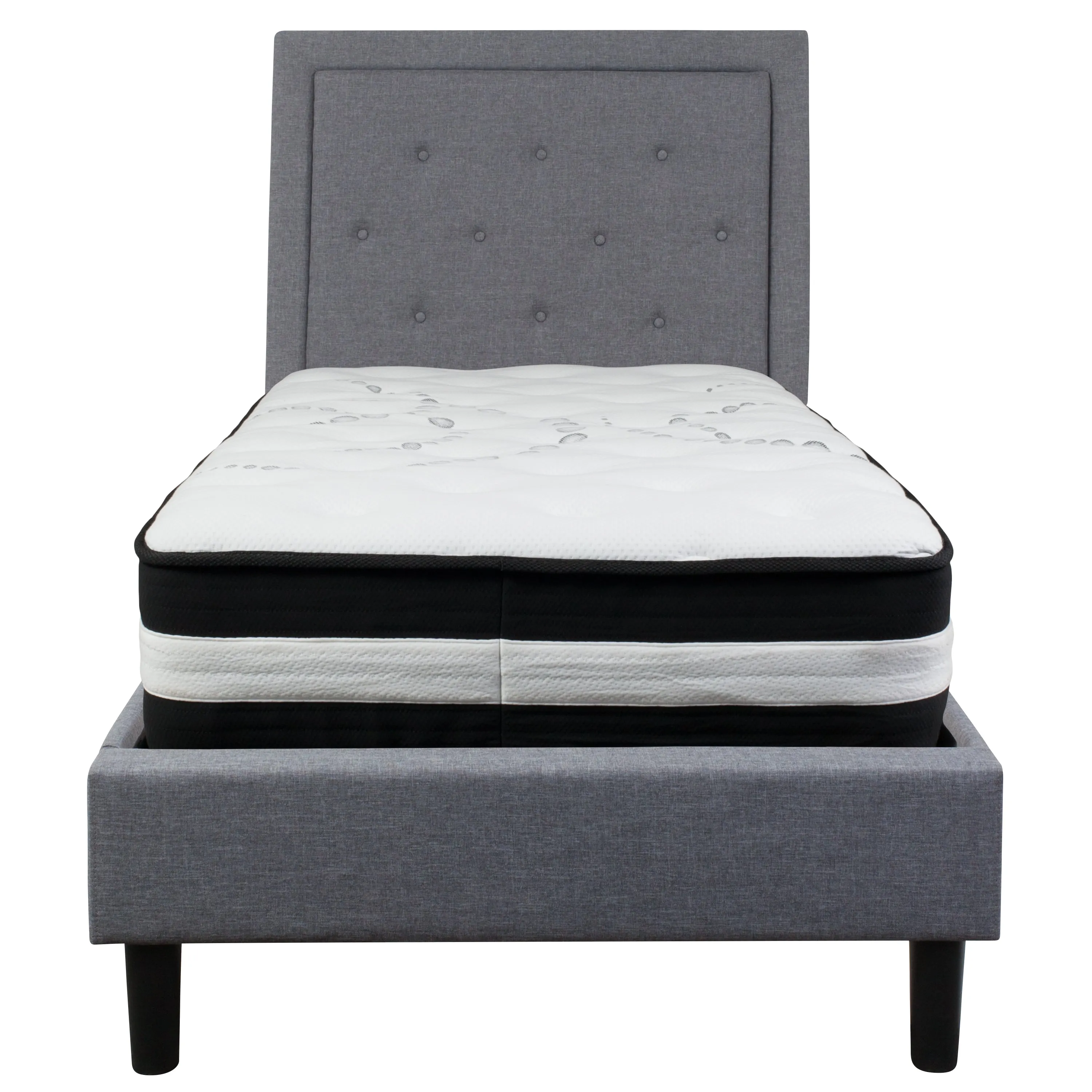Twin Platform Bed Set-Gray SL-BM-25-GG