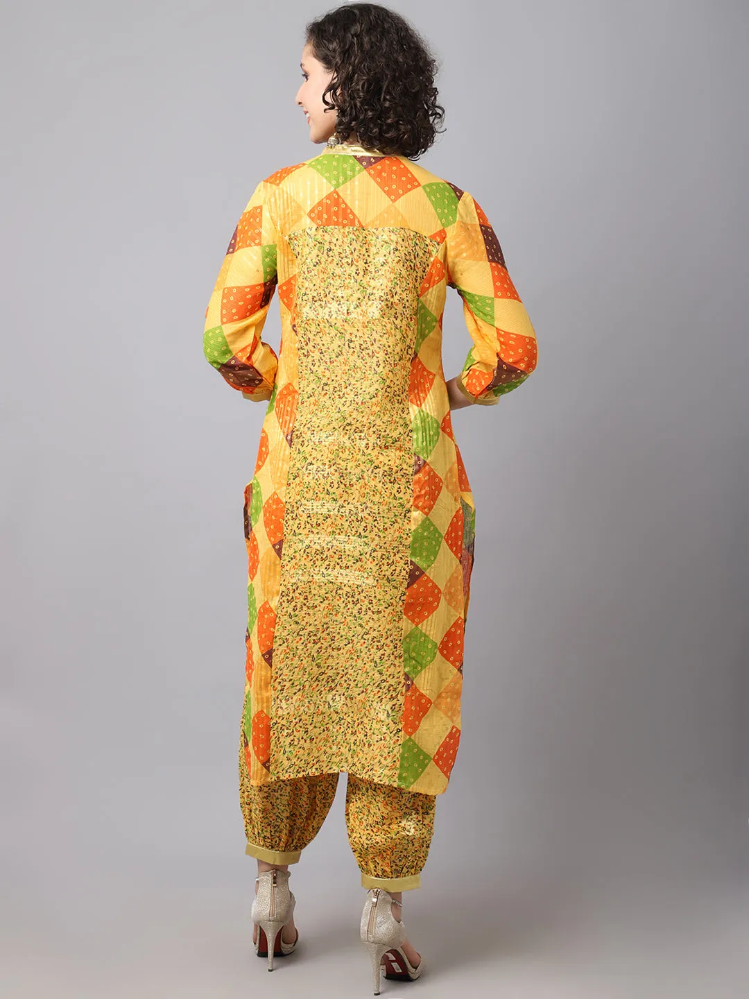 Women Golden Mustard Kurta.