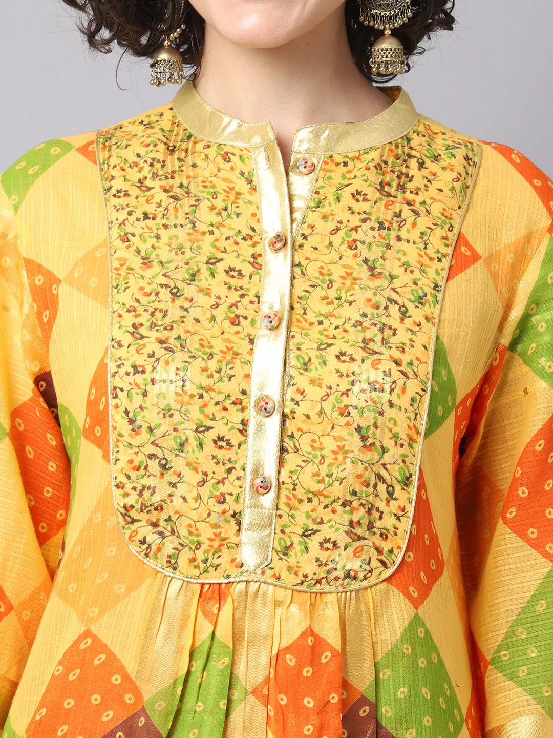 Women Golden Mustard Kurta.