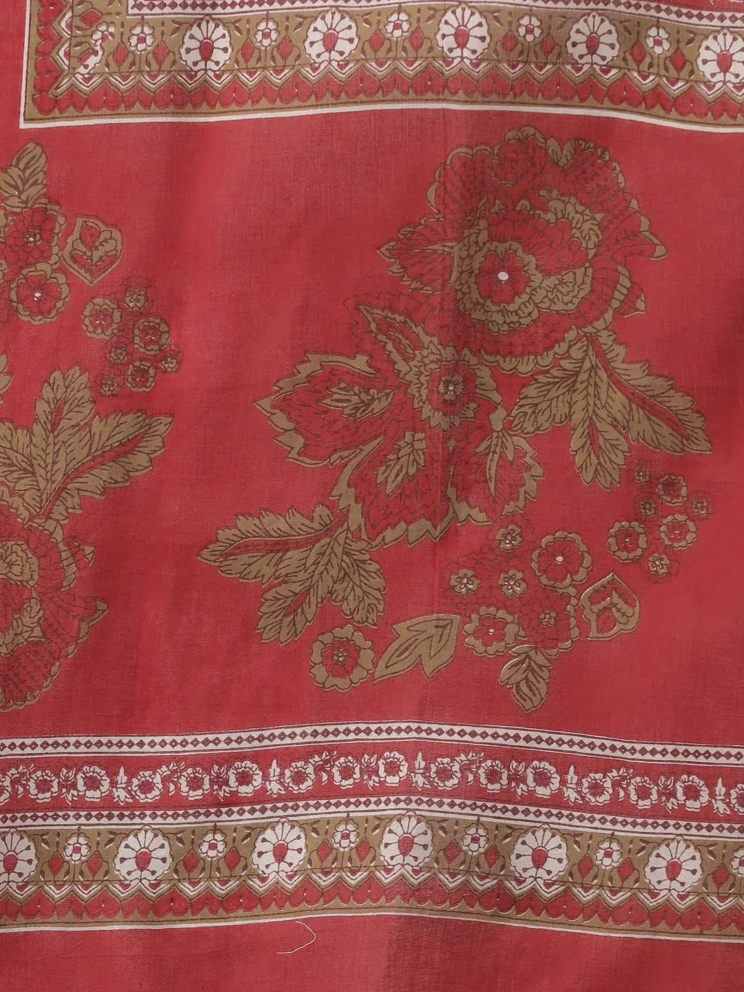 Women Maroon Floral Printed Dupatta Set