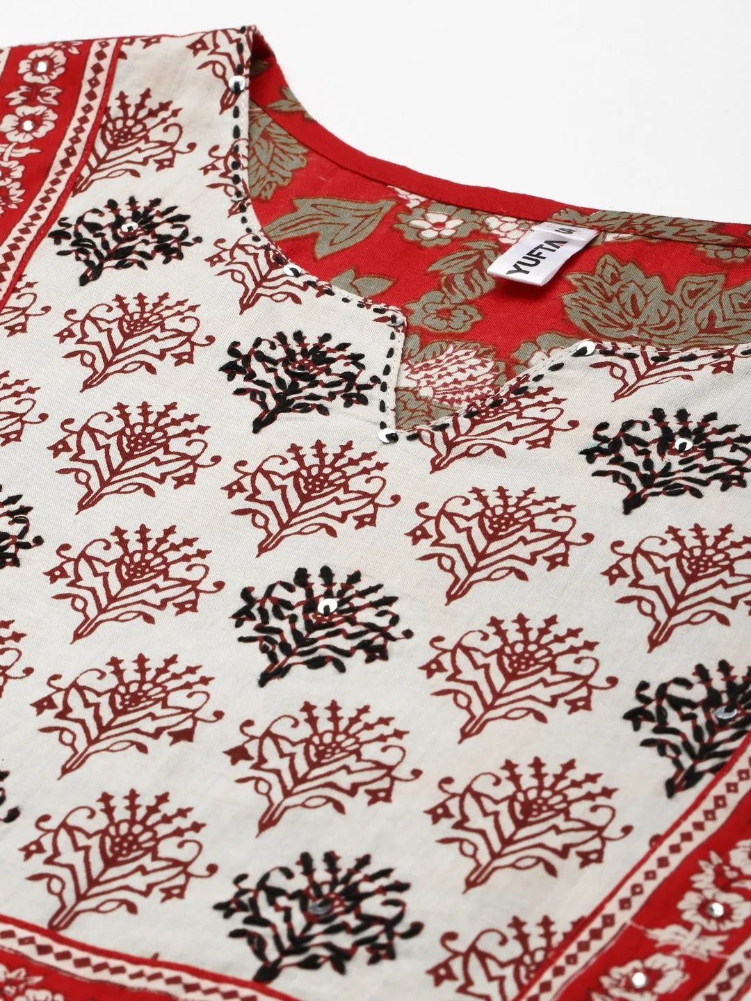 Women Maroon Floral Printed Dupatta Set