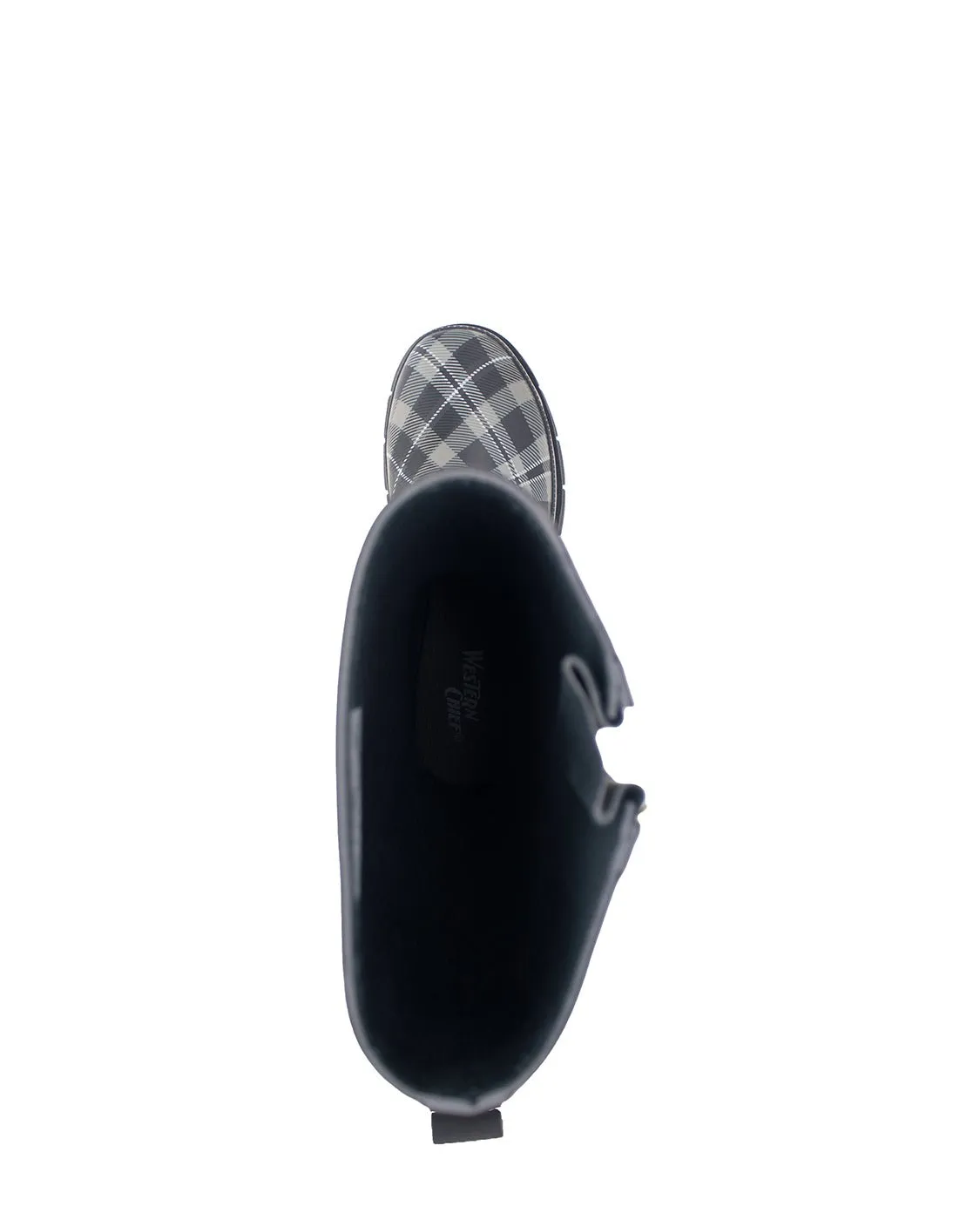 Women's Cabin Plaid Tall Rain Boot - Navy