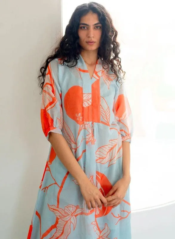 Women's Viscose Floral Printed Flared Kurta With Pant Set
