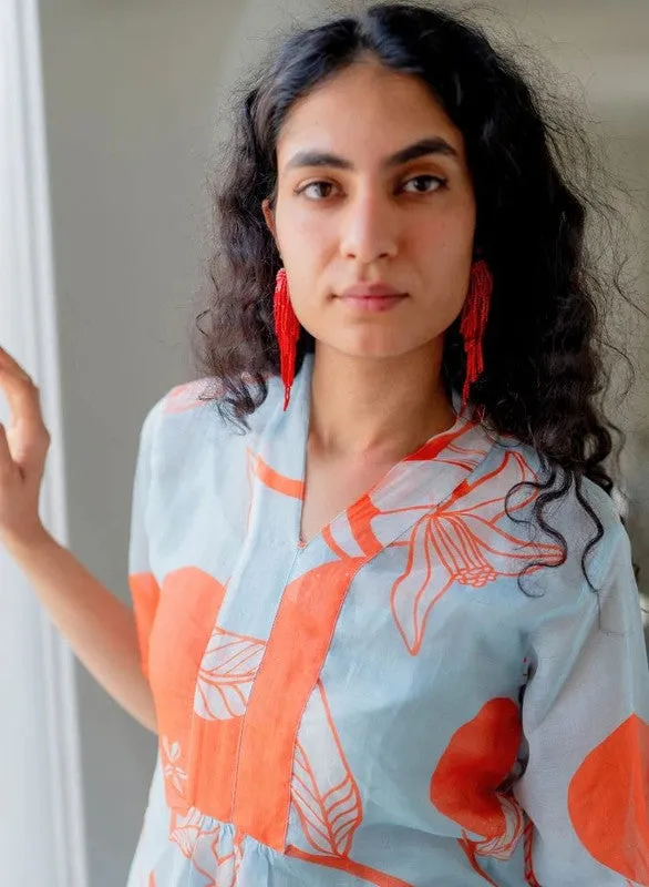 Women's Viscose Floral Printed Flared Kurta With Pant Set